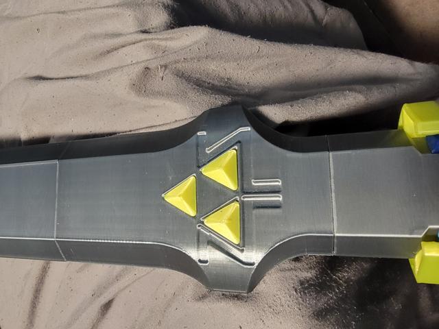 Legend of Zelda Master Sword (BOTW) (Full Scale) triforce insert 3D model thumbnail