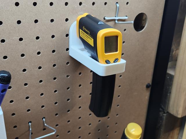 Sy's Peglock IR Thermometer Holder - More Secure 3D model thumbnail