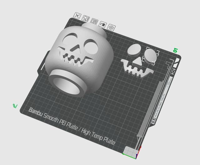 Easy Print Mega Lego Skeleton Skull 3D model thumbnail