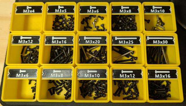 Screws labels for Gridfinity Bin (Socket, Button, Flat) 3D model thumbnail