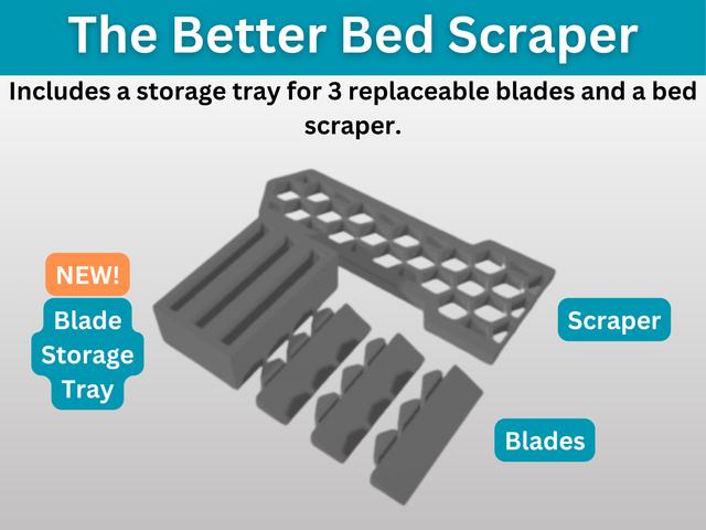 Bed scraper w/ replaceable blades & storage 3D model thumbnail