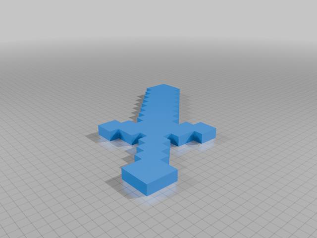 Minecraft Sword 3D model thumbnail