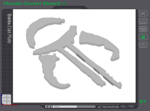 Mandalorian Covert logo 3D model thumbnail