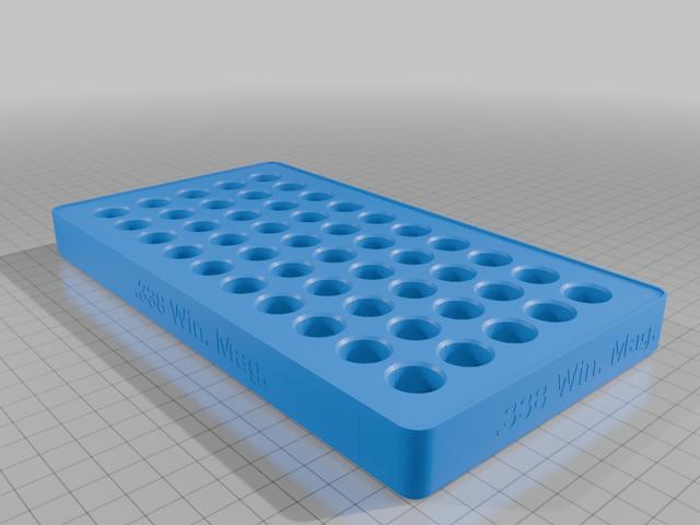 .338 Winchester Magnum Vase Mode Stacking Loading Block 3D model thumbnail