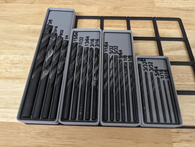 Gridfinity Drill Bit Holder 3D model thumbnail