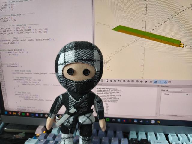 Replacement katana for Checkered Ninja 1 / Ternet Ninja 1  3D model thumbnail