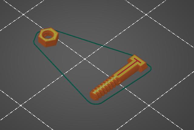 30mm M6 bolt and nut for 120mm Desk Fan 3D model thumbnail