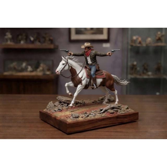 Wild West Cowboy on Horseback 3D model thumbnail