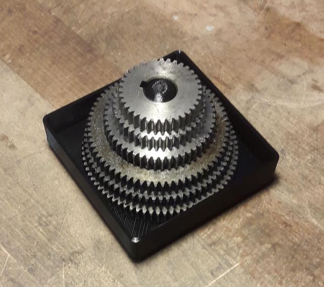 Gridfinity 2x2 tray for lathe gears 3D model thumbnail
