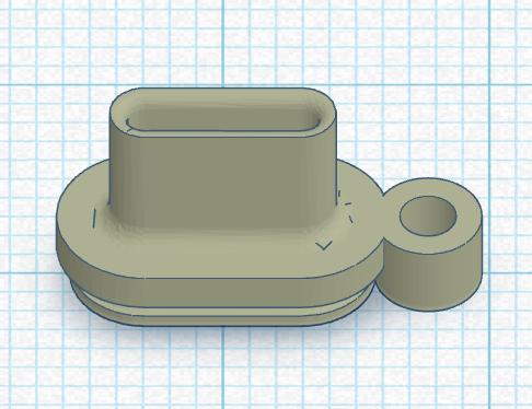 USB C cover with ring 3D model thumbnail