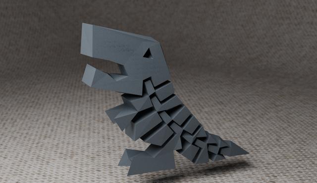 Low poly articulating Dino 3D model thumbnail