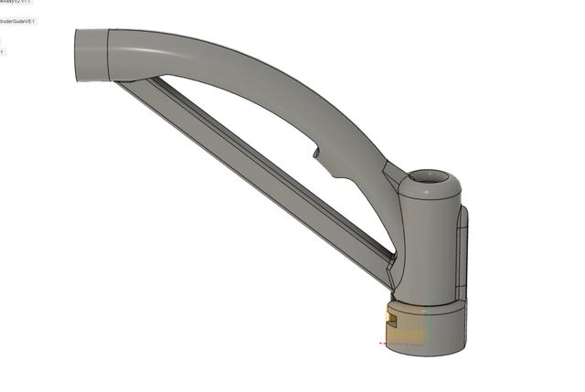 Dual input PTFE guide (top + side input) 3D model thumbnail