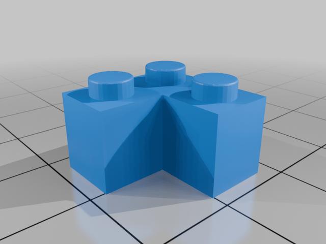 Lego compatible 2x2 Cornerstone 2357 3D model thumbnail