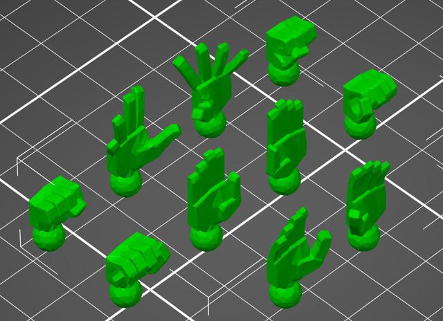 Lucky 13 Hands Only, Low Poly, without attached supports 3D model thumbnail
