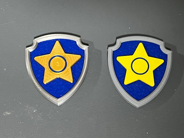 Chase Badge - 2 color star 3D model thumbnail