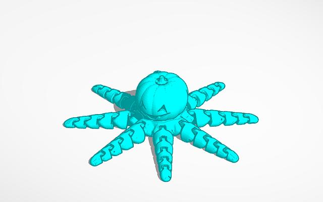 Halloween octopus 3D model thumbnail
