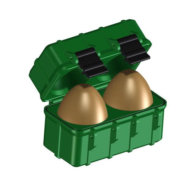 Rugged egg box - two piece version 3D model thumbnail