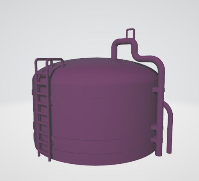 Tanque de almacenamiento con escalera – diseño 3D 3D model thumbnail
