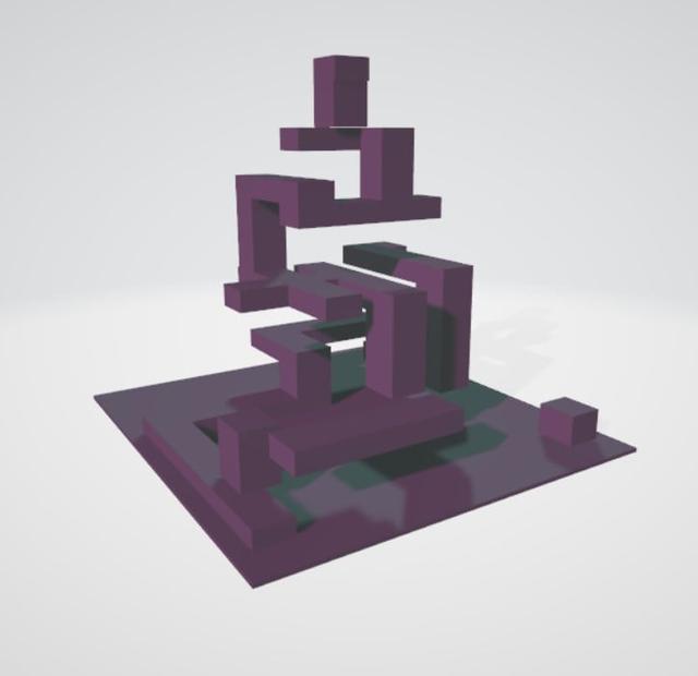 Pieza estructural estilo Minecraft para imprimir en 3D 3D model thumbnail