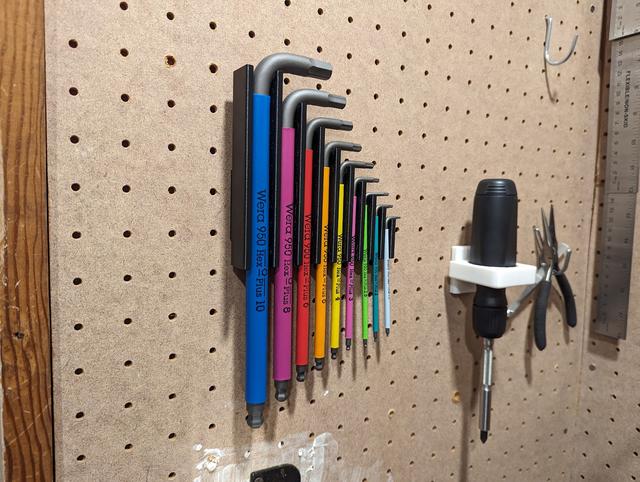 Pegboard Wera Hex Key Set 3D model thumbnail