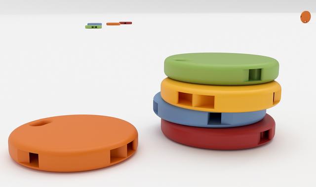 Silbato de bolsillo plano y redondo 3D model thumbnail