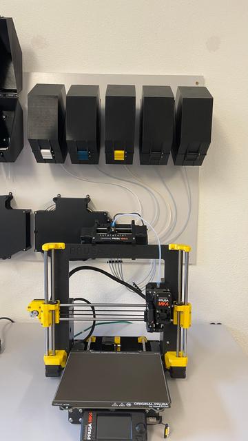 MMU3 Filament wall mount - dry box wall mount 3D model thumbnail