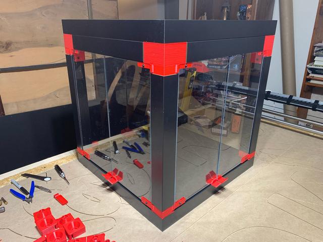 (V1) For BIQU B1 - DIY Enclosure - Remix of Prusa's IKEA Lack Enclosure - with extra doors (opening on 3 sides) 3D model thumbnail