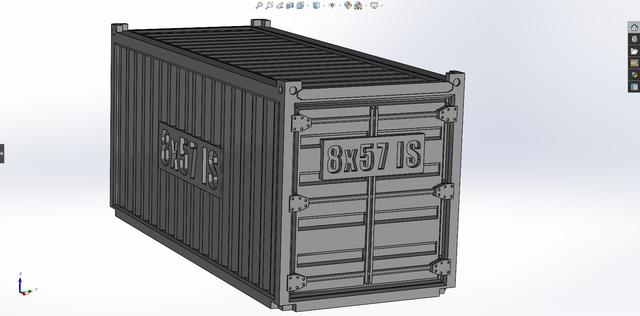 Shipping container 8x57 IS 3D model thumbnail