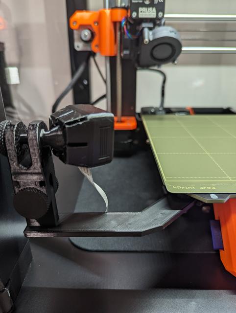 Bed Mount for Articulating Raspberry Pi Camera for Prusa MK3 (45 degree for Lack) 3D model thumbnail