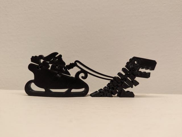 Flexi Reindeer Rex with Flexi Santa Claus 3D model thumbnail