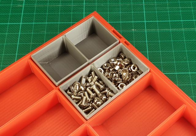 Small parts insert for GEN2 Slim parts drawer divided 3D model thumbnail