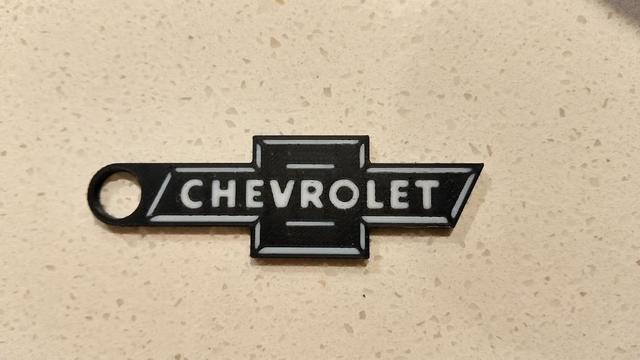 Chevy Bowtie Keychain 3D model thumbnail