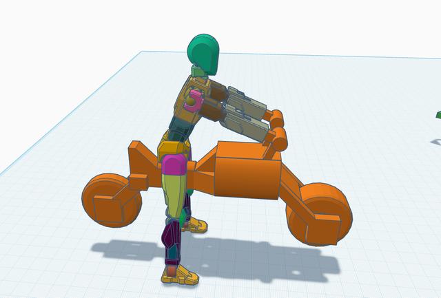 Motorcycle for forearm connecter 3D model thumbnail