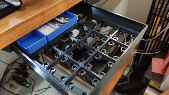 Under desk gridfinity drawer (no handle or supports) 3D model thumbnail