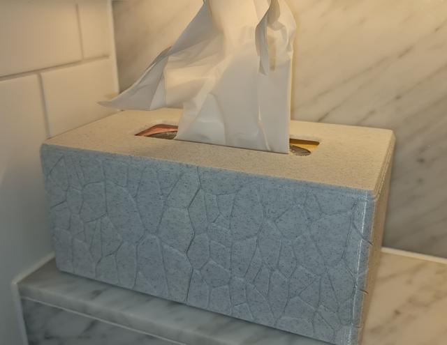 TWO PIECE Tissue Box Cover (Curved Stone Pattern) - REMIX 3D model thumbnail
