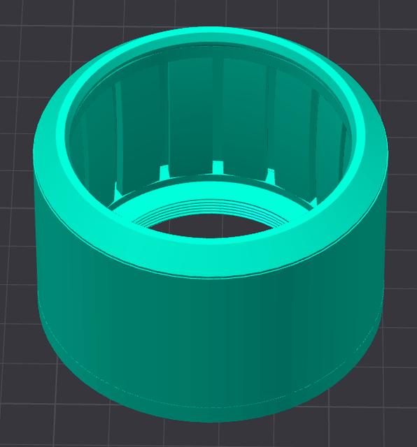 2" Eyepiece Holder with M42 female threads 3D model thumbnail