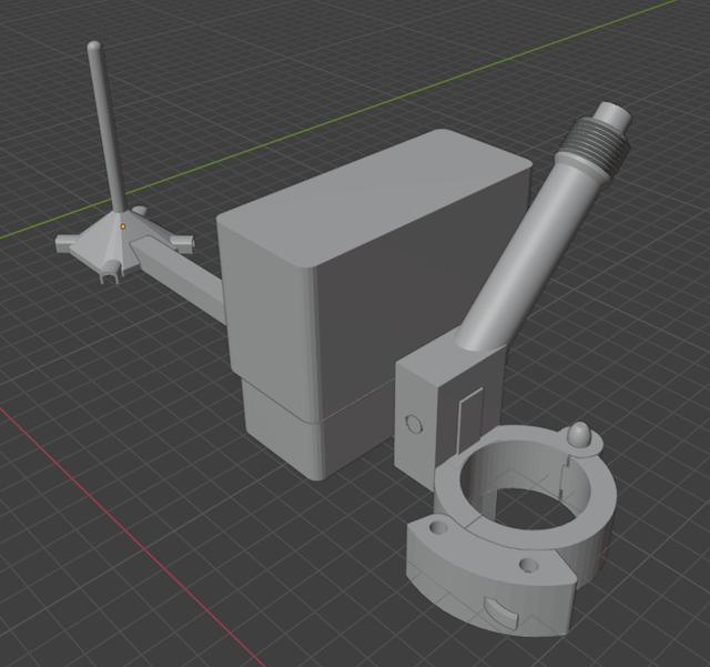 Meshcore/Meshtastic Pole Enclosure and Solar panel support for Wio Tracker L1 Pro Board 3D model thumbnail