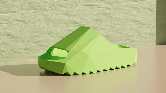 Yeezy Slides - Low Poly (Decoration) 3D model thumbnail