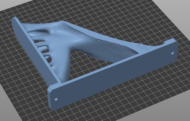 Remixed 80kg Shelf Bracket for sideways printing 3D model thumbnail