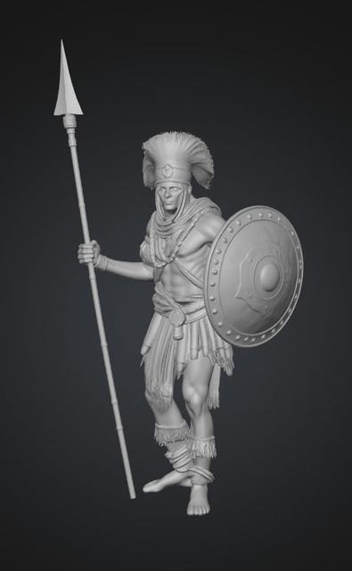 Spear and Shield Warrior 3D model thumbnail