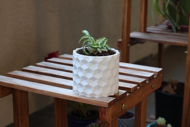 Inverted Hexagonal Planter with drainage holes 3D model thumbnail