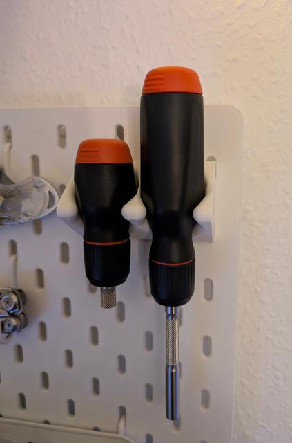 Double LTT Screwdriver IKEA Skadis Mount Remix using T-Nuts Mounting System 3D model thumbnail