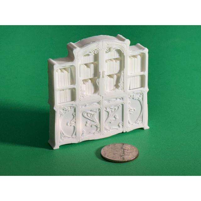ART NOUVEAU BOOKCASE 2 SCALES 3D model thumbnail