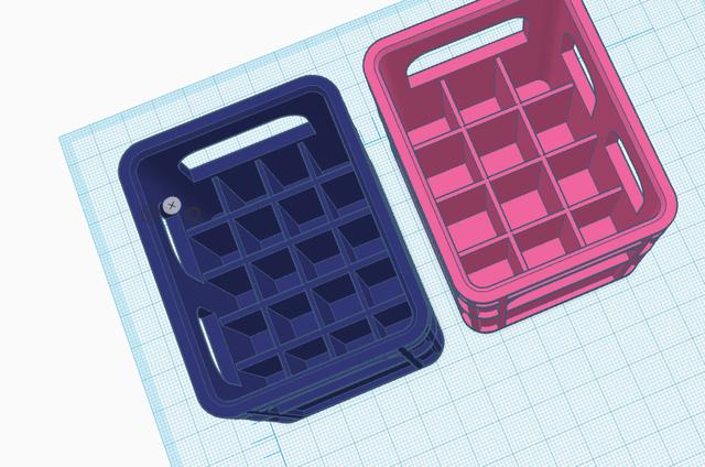 Filled bottom crates 3D model thumbnail