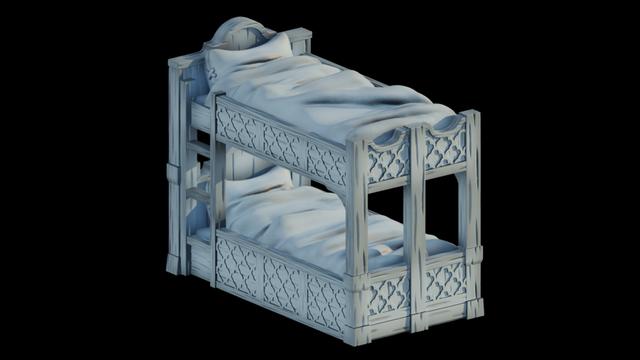 28mm Bunk Beds - FDM No support required  3D model thumbnail