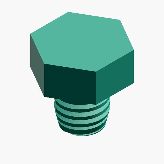 Parametric Hexagon Head Screw Generator (STEP, Customizable, CNC & 3D Printing) 3D model thumbnail