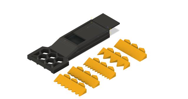 Ice Scraper with reusable blades and case 3D model thumbnail