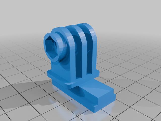 Offbondage flashlight compatible gopro mount 3D model thumbnail