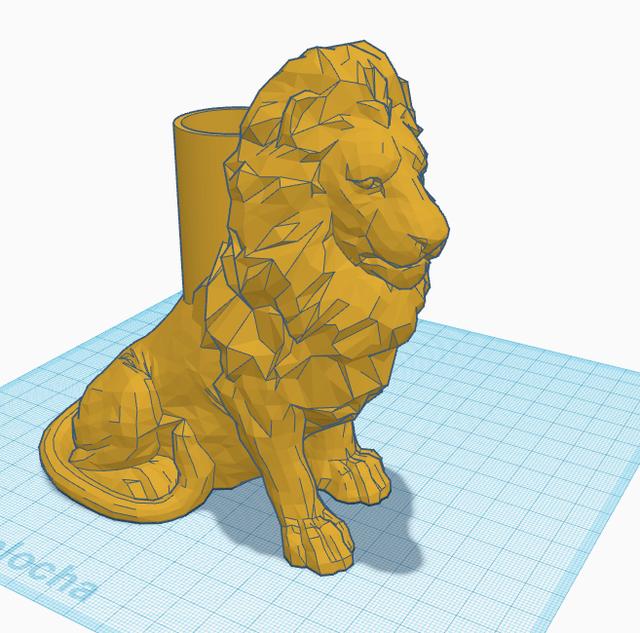 Prusa Lion - Pen Cup v2 3D model thumbnail