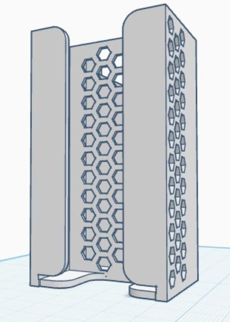 Pegboard plastic razor holder with plastic blade storage 3D model thumbnail